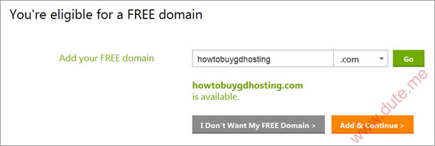 选择一个免费的GoDaddy域名